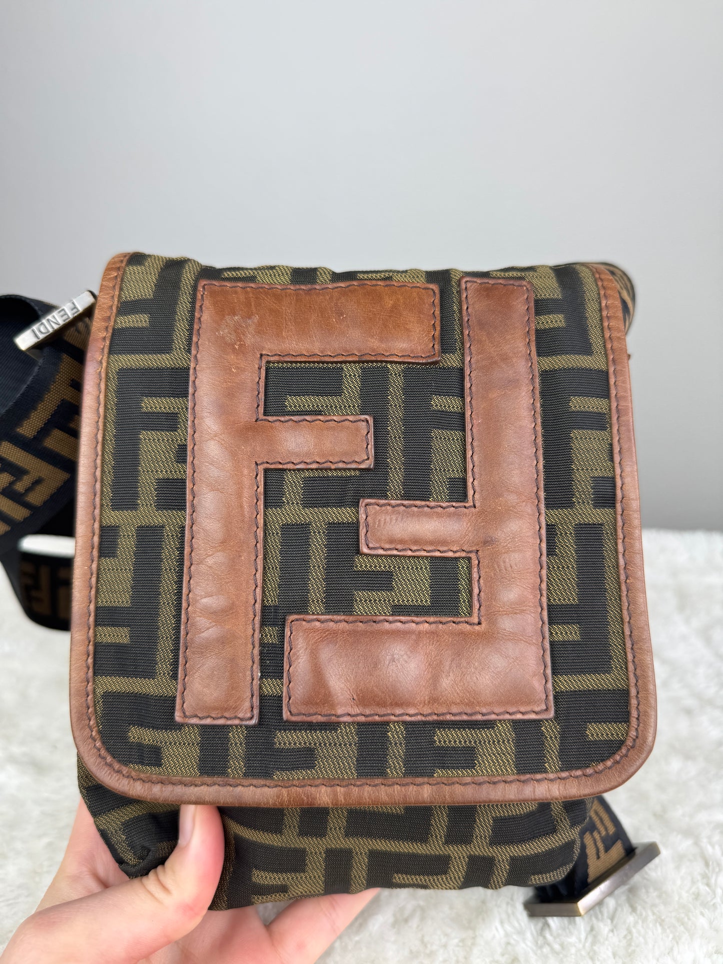 FENDI FF Flap Messenger Mini bag Zucca Canvas