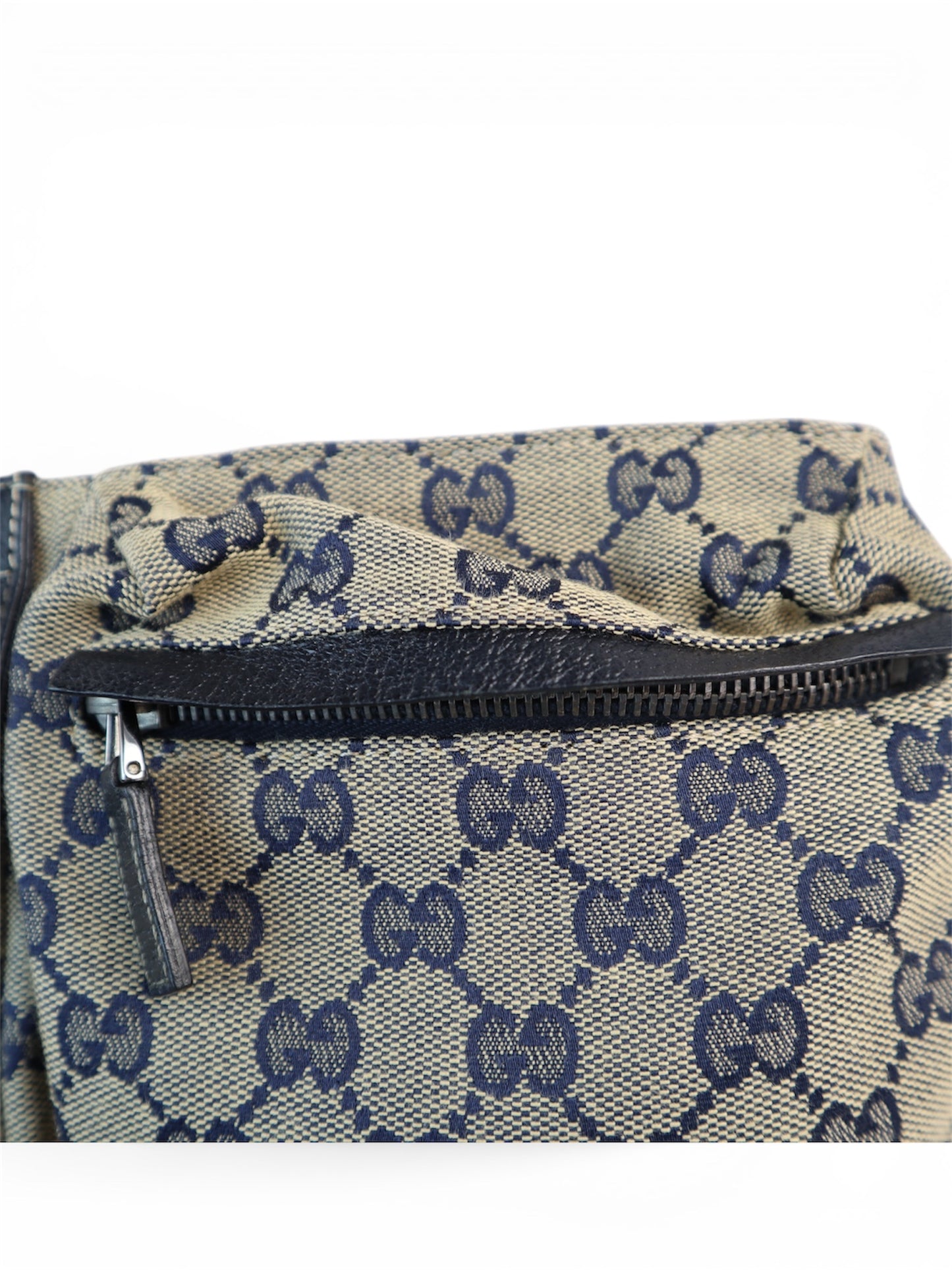 Gucci Vintage Double Belt Bag GG Canvas