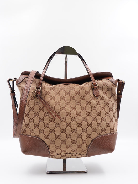 Gucci Bree Top Handle Convertible Brown