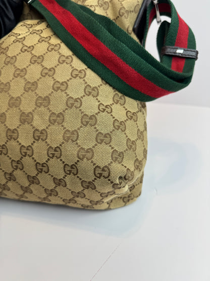 GUCCI Web Stripe GG Canvas Brown