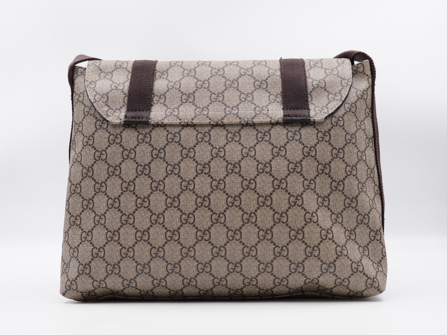 Gucci Double Buckle Messenger Bag GG Coated Canvas