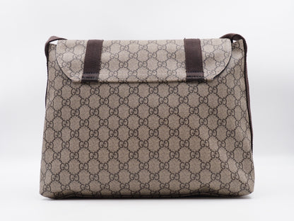 Gucci Double Buckle Messenger Bag GG Coated Canvas