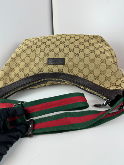Gucci Web HalfMoon Large GG Canvas Brown