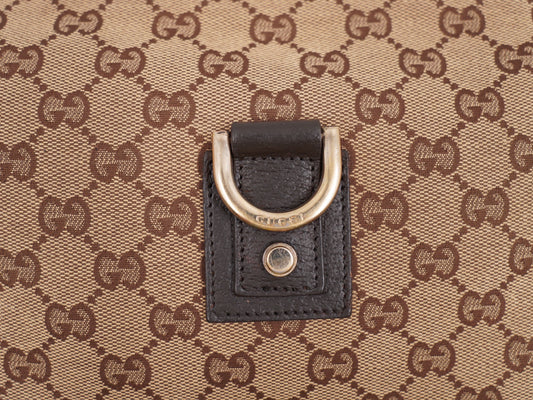 Gucci GG Canvas Crossbody Bag – Brown Monogram with Dark Brown Leather Trim (Vintage)