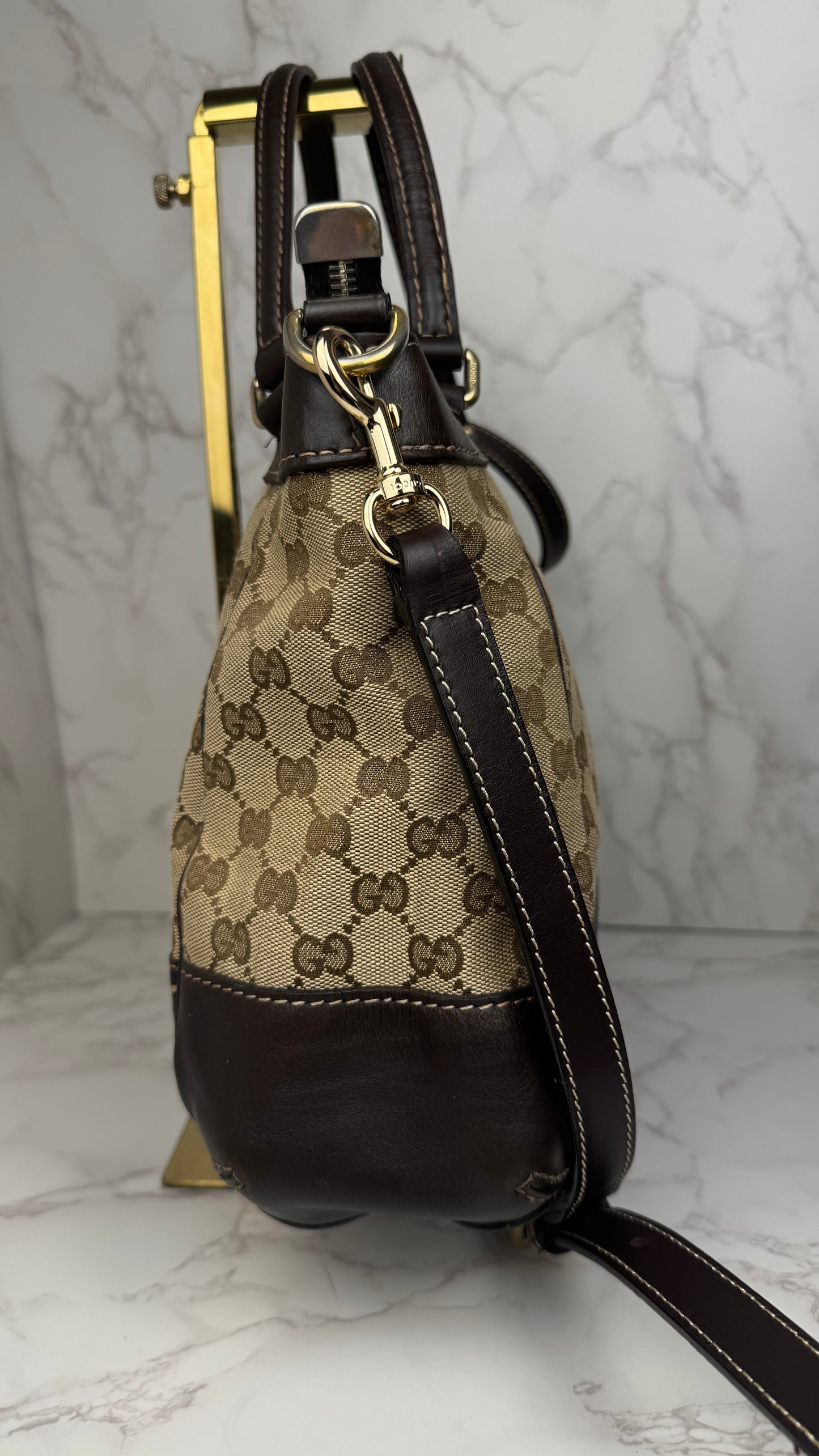 Gucci Mayfair Handle GG Canvas Brown