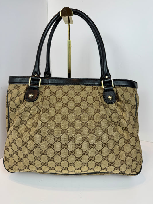 GUCCI Sukey Tote GG Canvas Brown