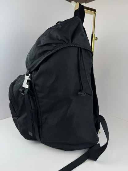 PRADA Tessuto Nylon Montagna Double Buckle Backpack Black
