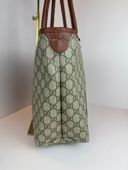 Gucci shopping tote GG Supreme coated canvas brown