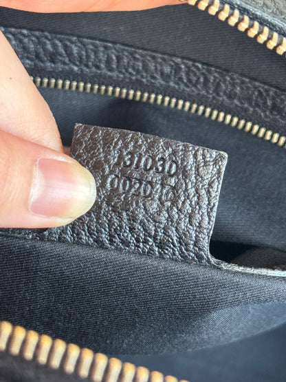 Gucci Web Pebbed Leather Blonde Bowler