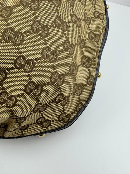 Gucci Hobo GG Interlocking Canvas Brown