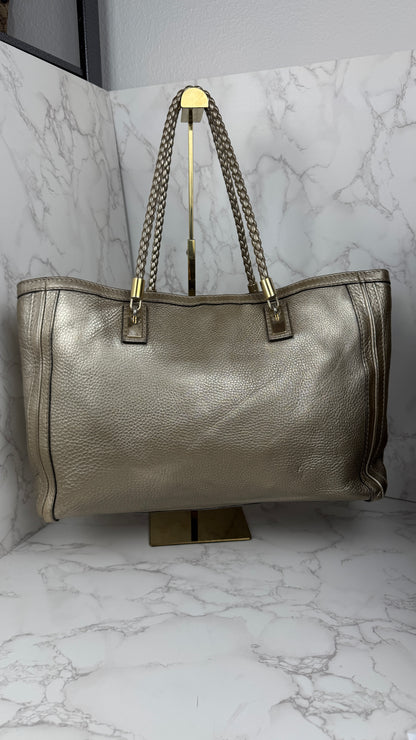 Gucci Bella Metallic Leather Tote Bag