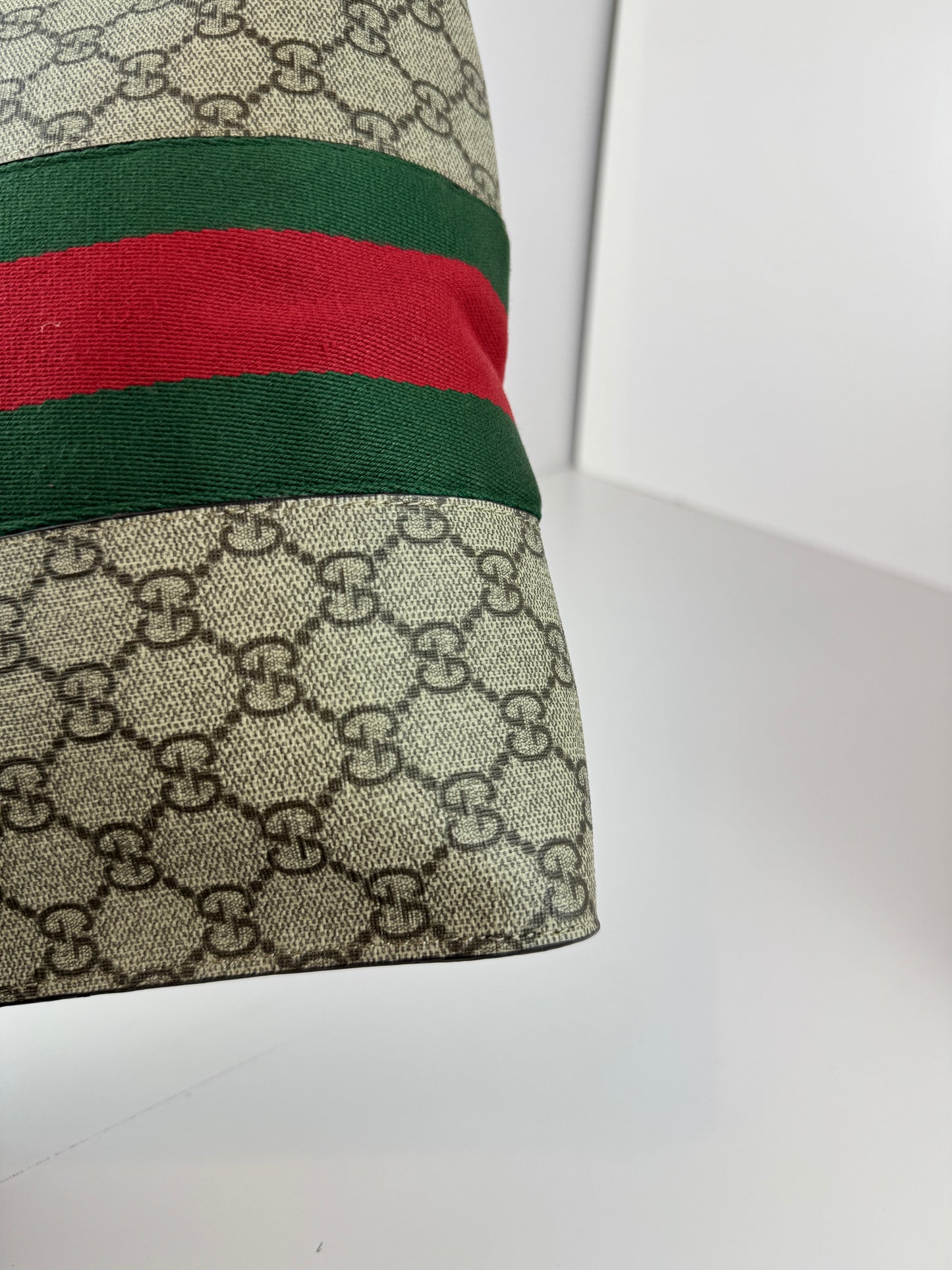 GUCCI Web Clutch GG Supreme Coated Canvas