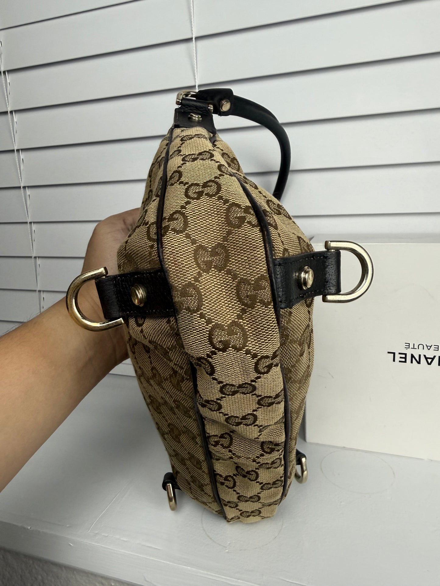 Gucci d ring hobo GG Canvas