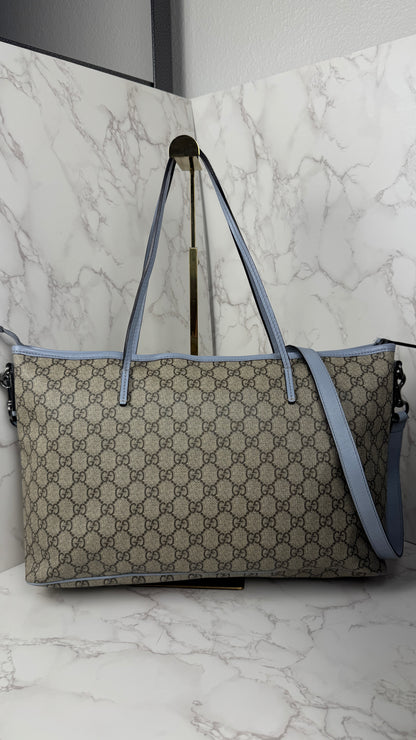 Gucci Tote With Strap GG Canvas light Blue