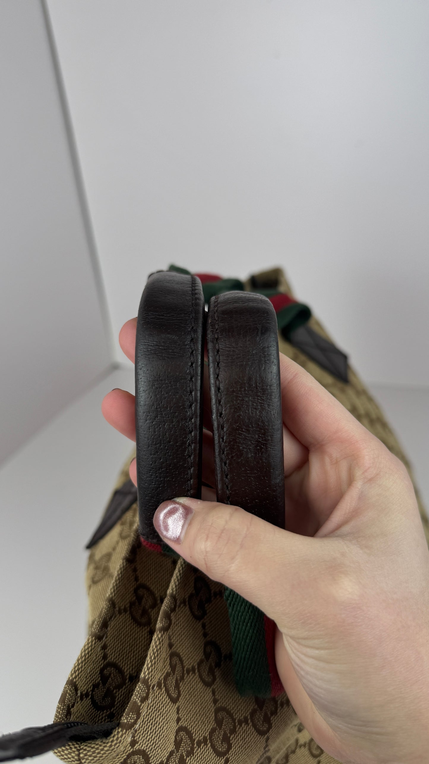 Gucci Web Zip Tote GG Canvas