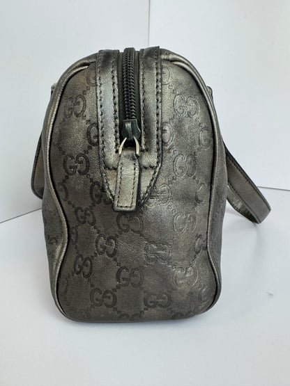 Gucci Boston Embossed Leather Monogram Grey