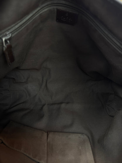 GUCCI Web Flap messenger GG Canvas Brown