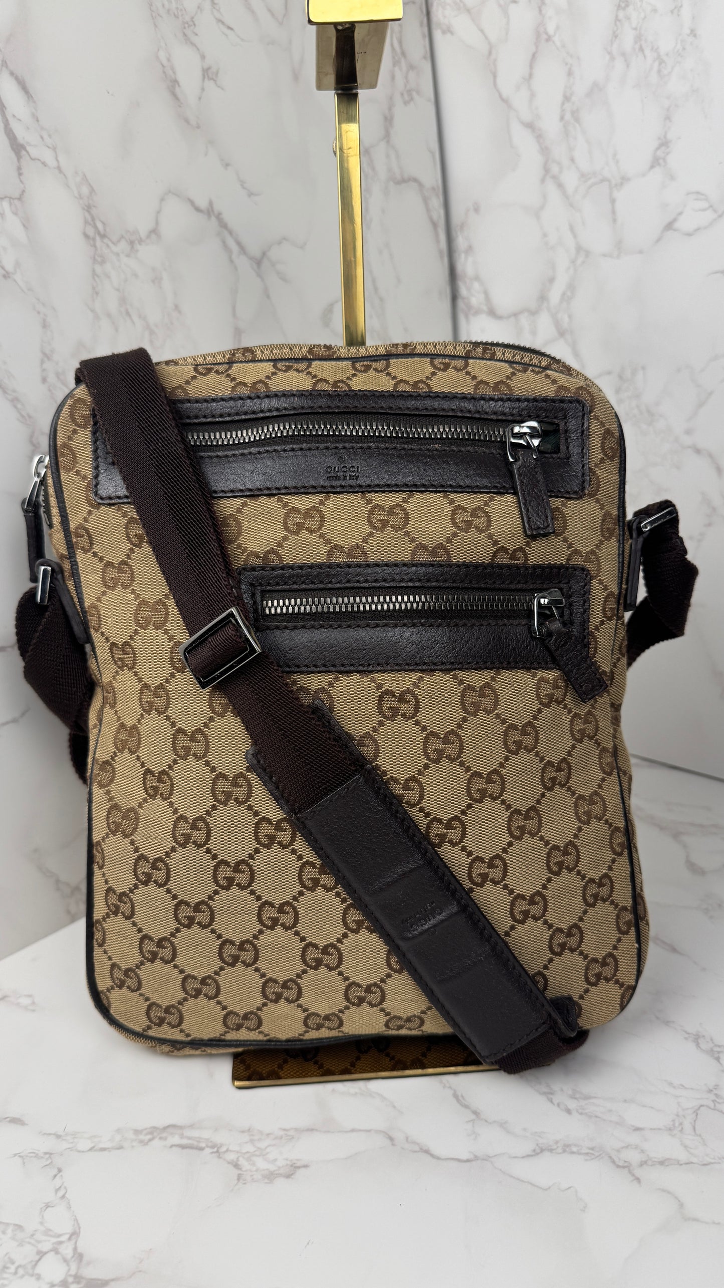 Gucci GG Canvas Crossbody Brown