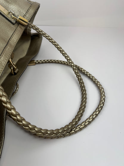 Gucci Bella Tote Leather Metallic Gold