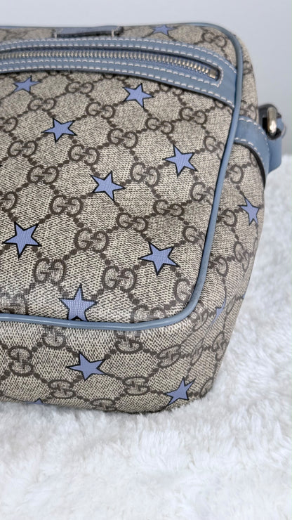 GUCCI GG Supreme Star Crossbody Coated Canvas Blue