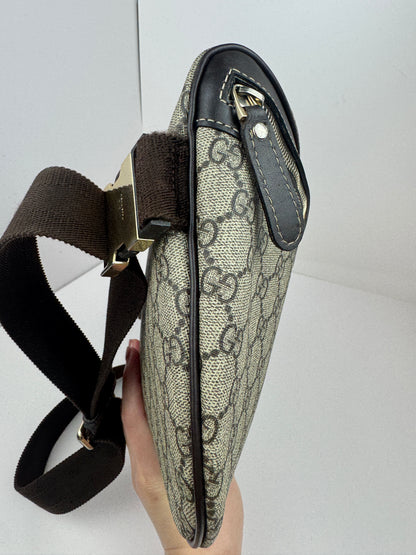 Gucci Belt Bag Coated Canvas GG Brown