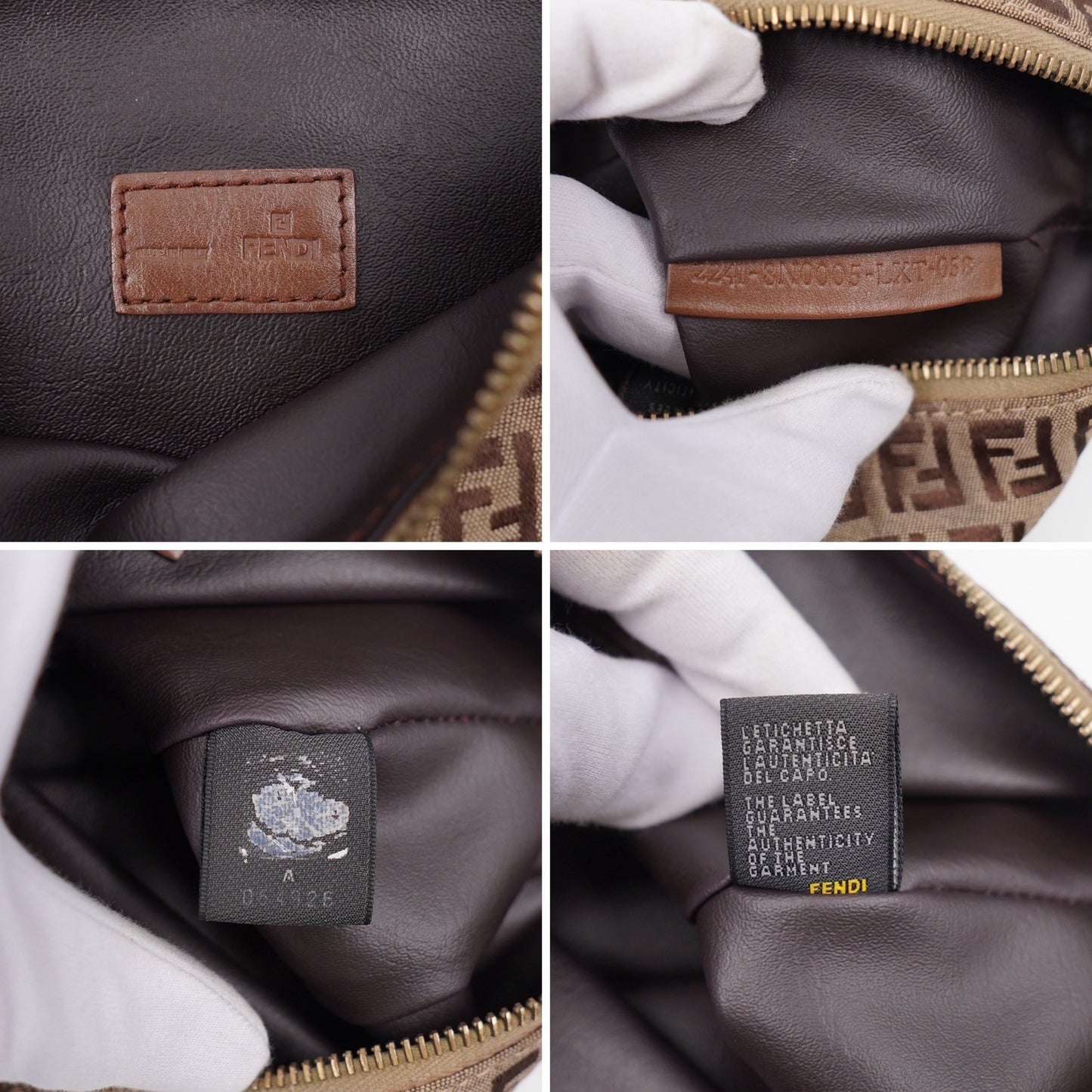 Fendi Zucchino Mini Pochette Brown
