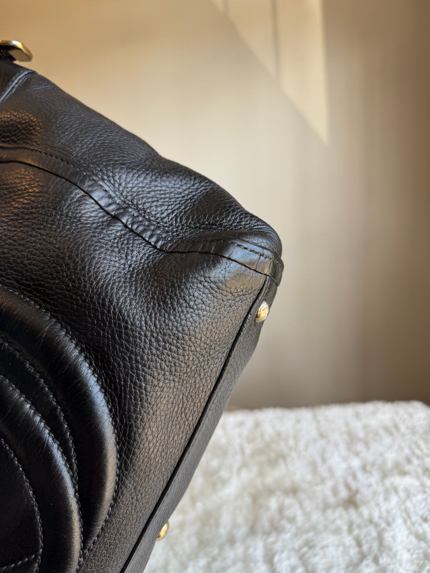 GUCCI Soho Zip Tote Leather Small Black