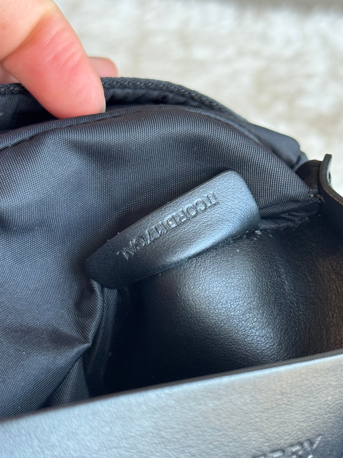 BURBERRY Nylon Check Sonny Bum bag Achieve beige Black