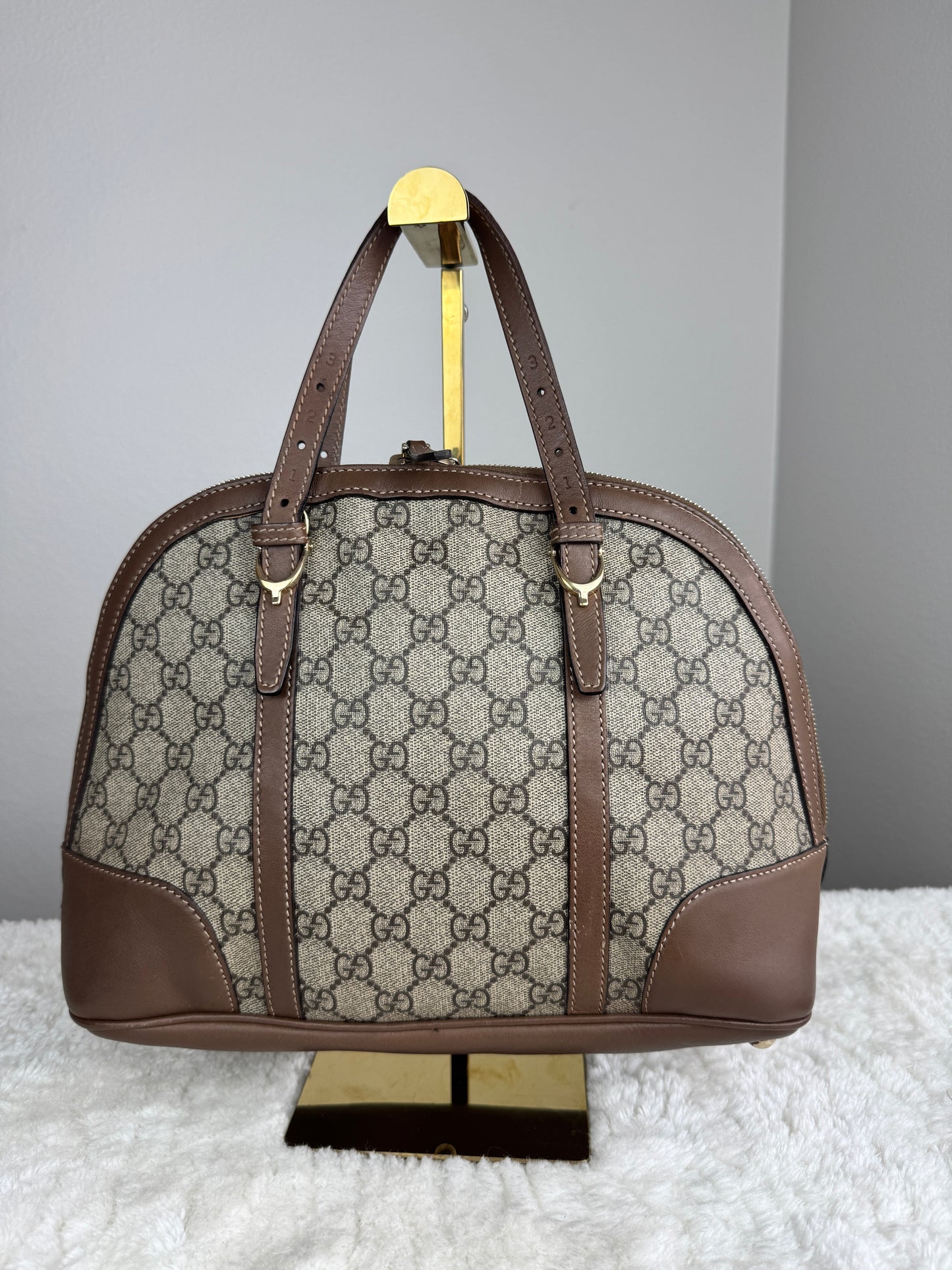 GUCCI Nice Dome GG Supreme Coated canvas Brown