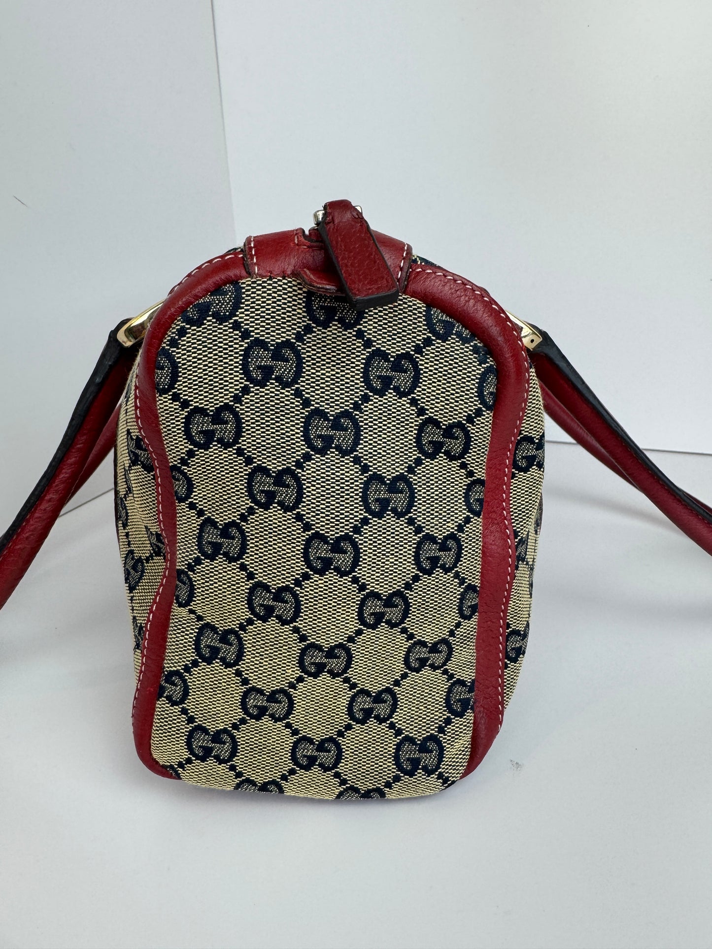 Gucci GG Canvas Boston Navy and red