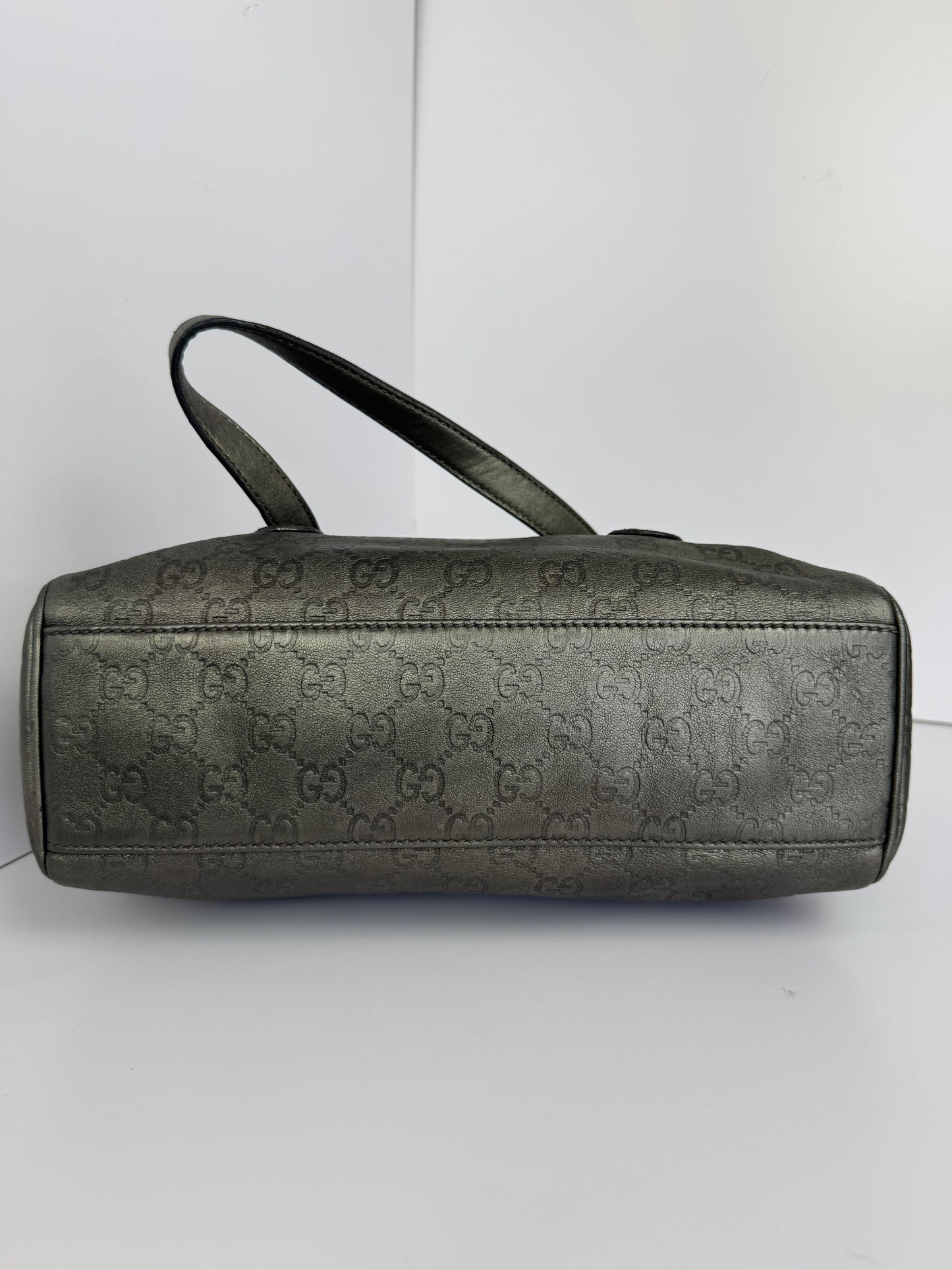 Gucci Boston Embossed Leather Monogram Grey