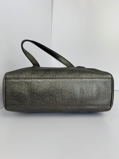 Gucci Boston Embossed Leather Monogram Grey