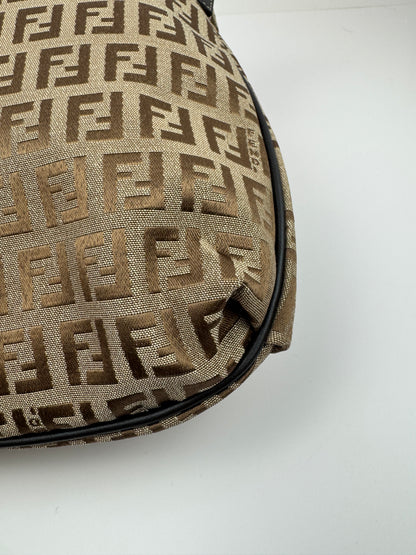 FENDI FF Monogram Crossbody Brown Bag