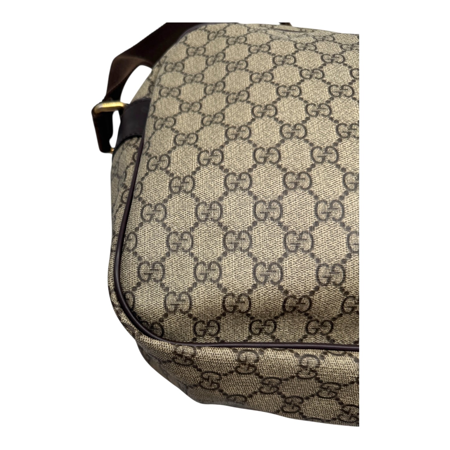 Authentic Gucci Front Zip camera Bag GG Coated