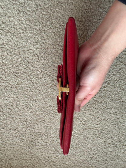 Ferrragamo vara Bow saffiano red