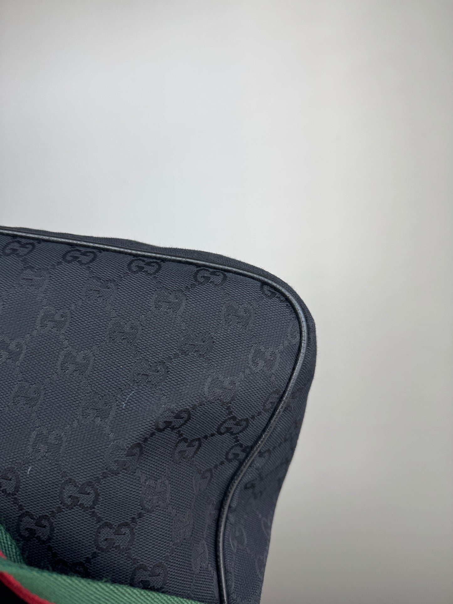 GUCCI Web Flap Messenger GG Canvas Black