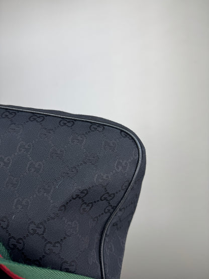 GUCCI Web Flap Messenger GG Canvas Black