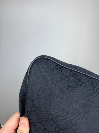 GUCCI Web Flap Messenger GG Canvas Black