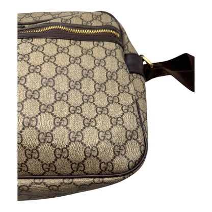 Authentic Gucci Front Zip camera Bag GG Coated