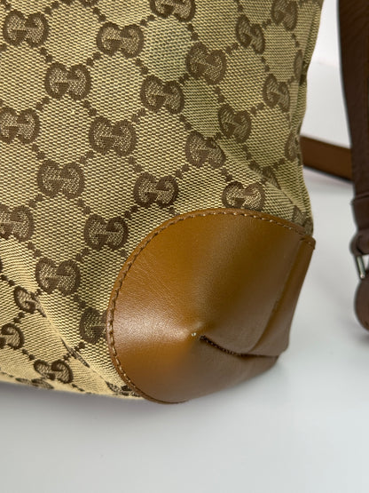 Gucci Web Loop Shoulder GG Canvas Light Brown