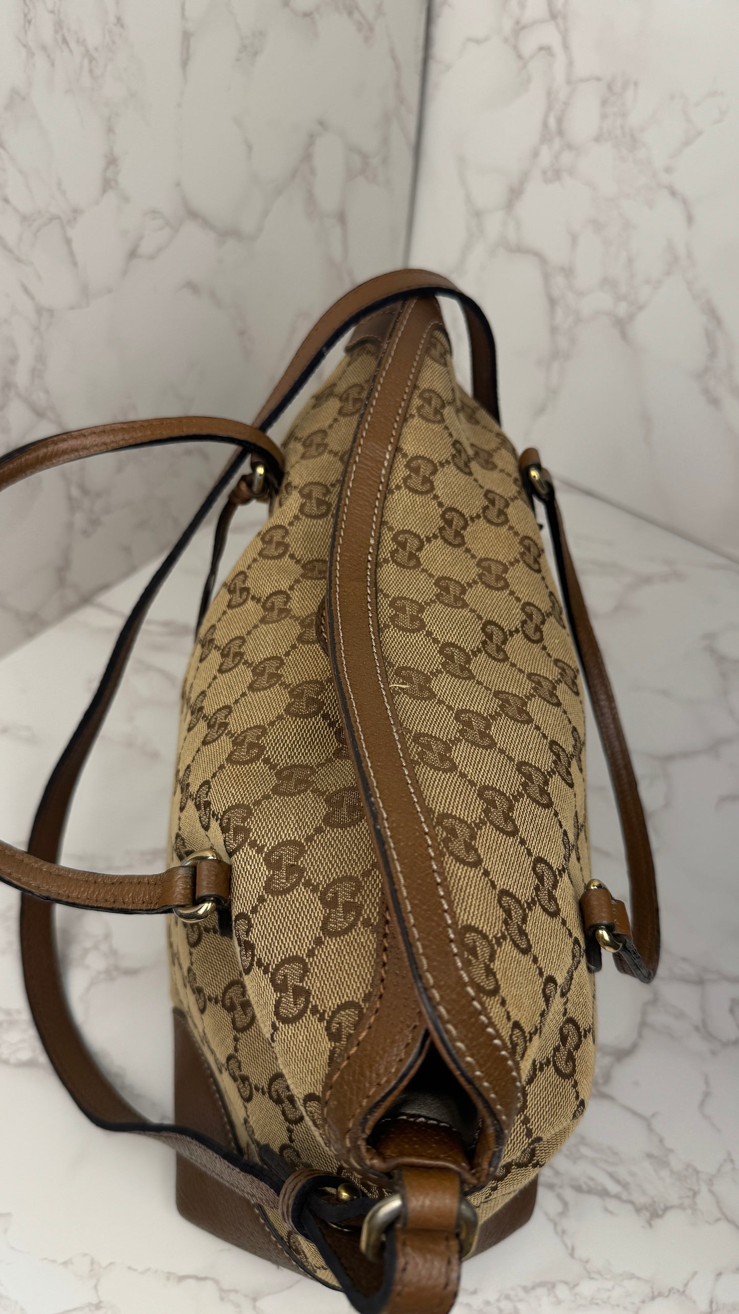 Gucci Bree GG canvas Tote Brown