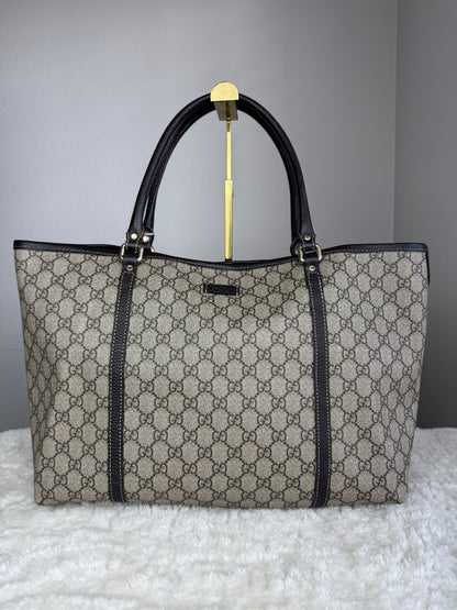GUCCI Shopping Tote GG Coated Canvas Brown