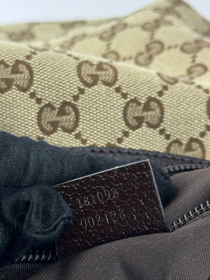Gucci Web Halfmoon Crossbody GG Canvas