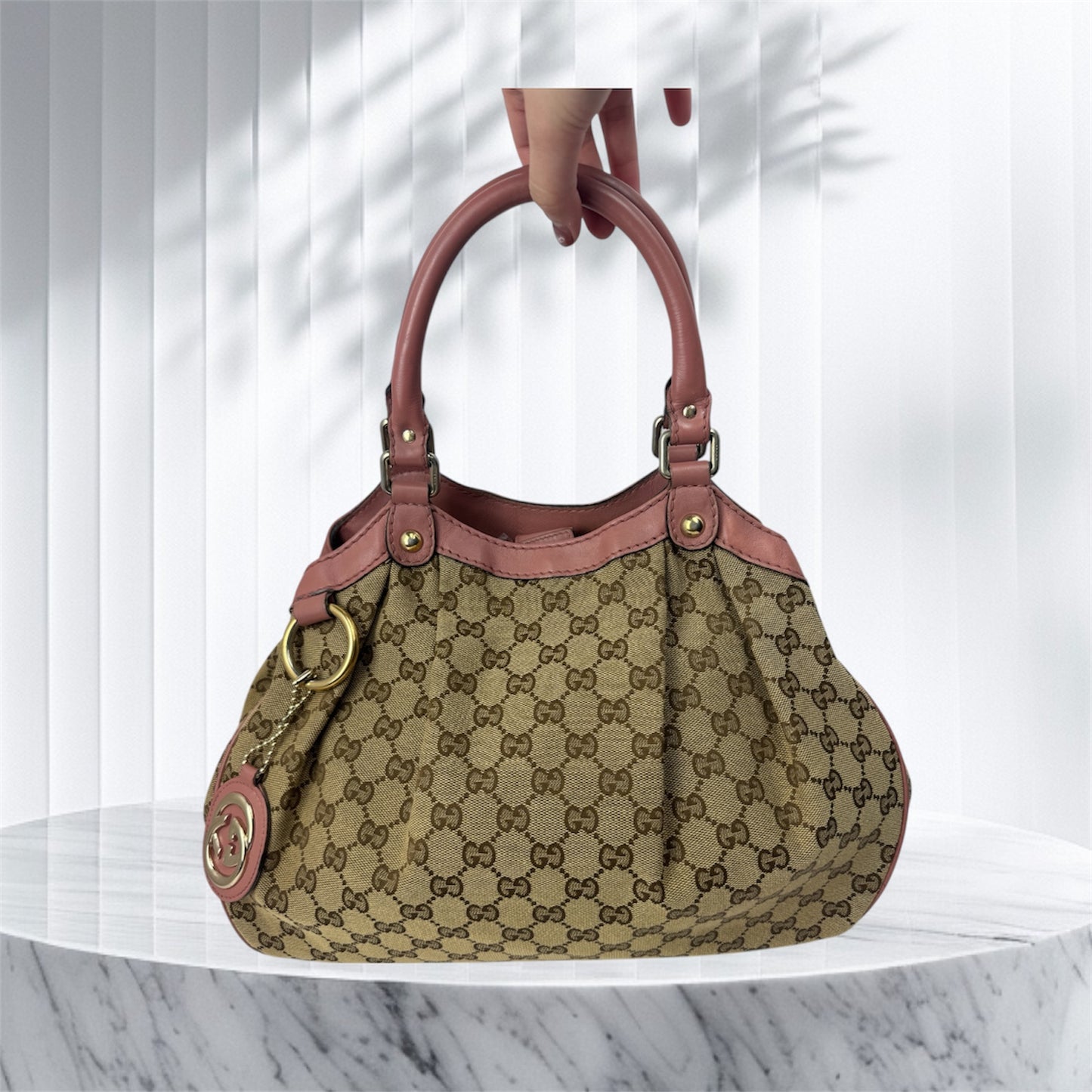 Gucci Sukey Tote GG Canvas Shoulder bag Pink