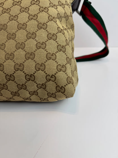 GUCCI Web Stripe GG Canvas Brown