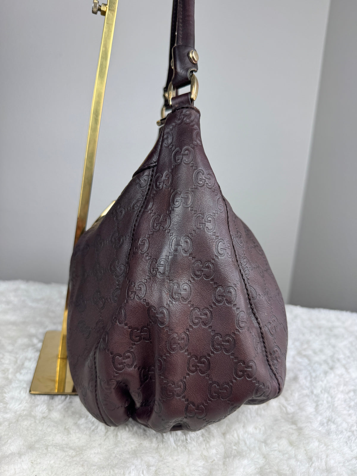 GUCCI D ring Hobo guccissima leather brown
