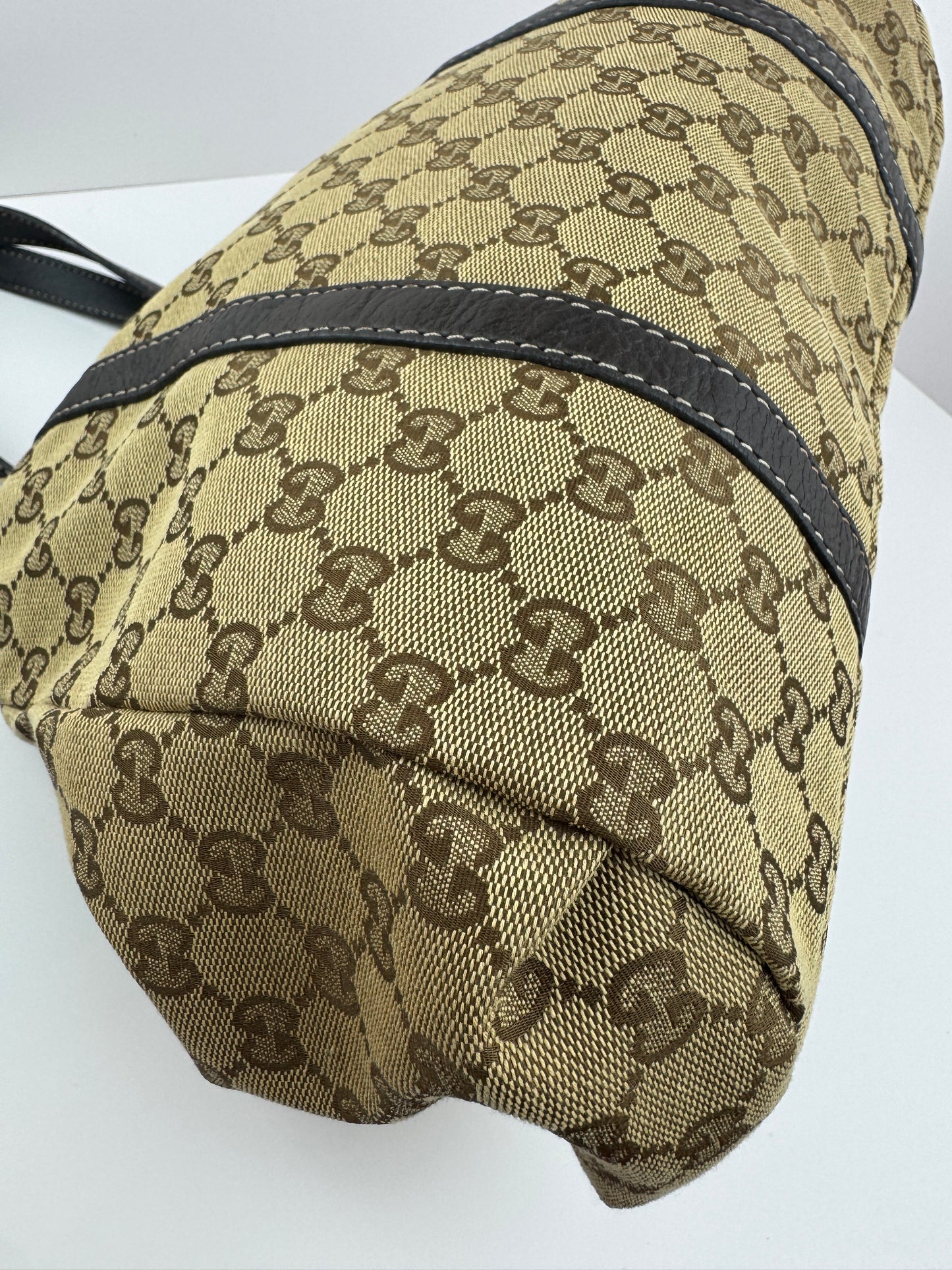 GUCCI Web Tote New Ladies Monogram Dark Brown