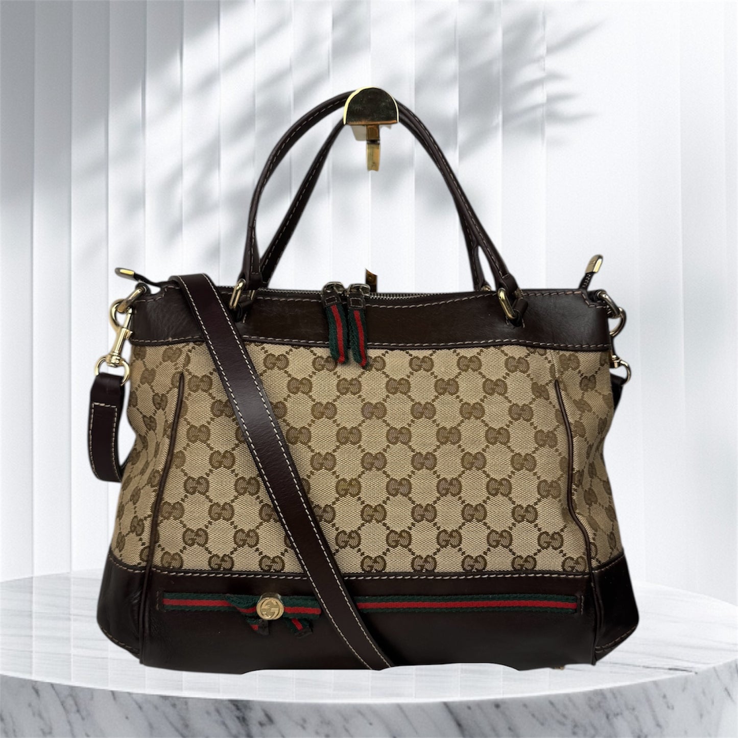 Gucci Mayfair Handle GG Canvas Brown