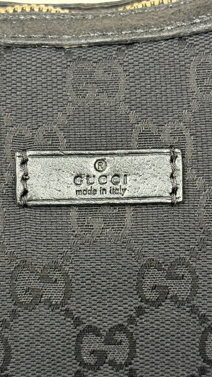 Gucci Half Moon Saddle Hobo and Crossbody GG Canvas  Black