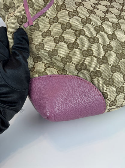 GUCCI Bree Convertible Top Handle GG Canvas Pink